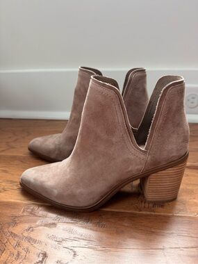 Steve Madden Suede Taupe Ankle Booties - Women's Fashion Heel